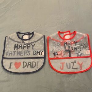 chick pea Navy & Red Holiday Bib Duo